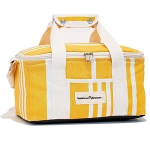 NWT Business & Pleasure The Holiday Cooler Bag Yellow/ White Stripes